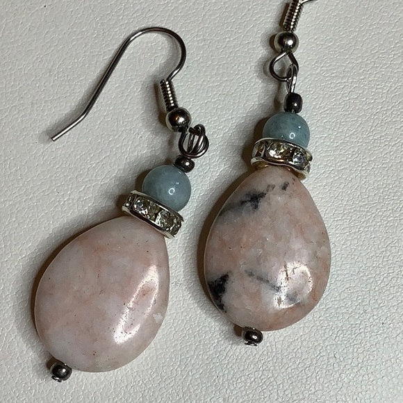 Jewelry - Teardrop Shaped Jasper Earrings.